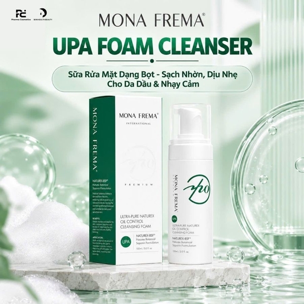 MONA FREMA UPA FOAM CLEANSER: Sữa Rửa Mặt Dạng Bọt - Sạch Nhờn, Dịu Nhẹ Cho Da Dầu & Nhạy Cảm