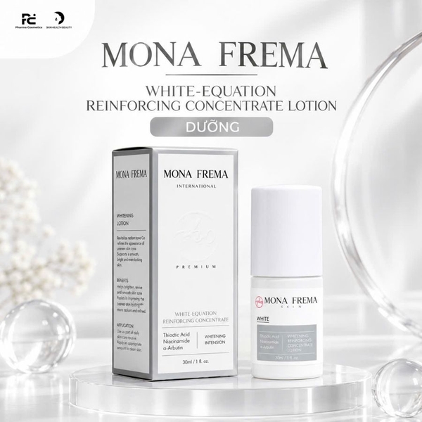 MONA FREMA White-Equation Reinforcing Concentrate 30ml – Tinh chất duy trì hiệu quả dưỡng sáng, hỗ trợ cải thiện da xỉn màu
