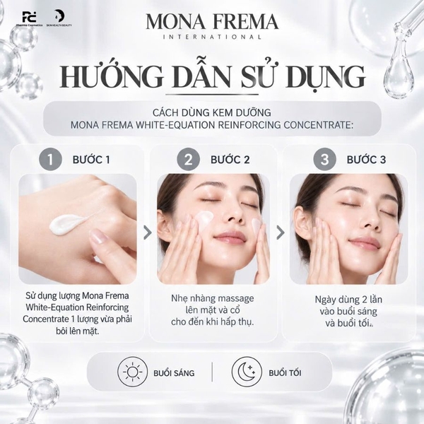 MONA FREMA White-Equation Reinforcing Concentrate 30ml – Tinh chất duy trì hiệu quả dưỡng sáng, hỗ trợ cải thiện da xỉn màu