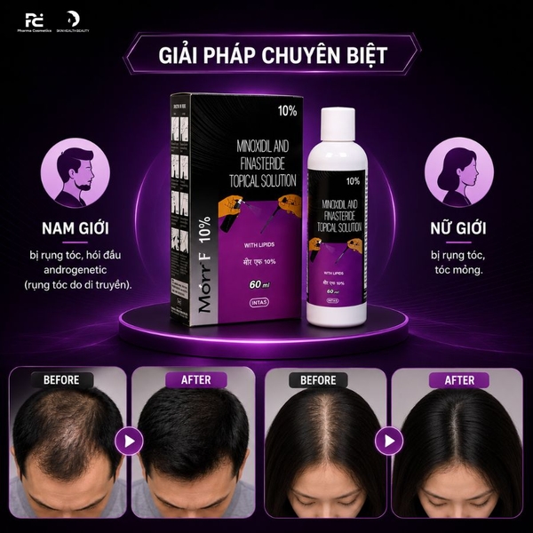 MORR F 10% MINOXIDIL AND FINASTERIDE TOPICAL SOLUTION / THUỐC ĐIỀU TRỊ CHỨNG HÓI ĐẦU Ở NAM GIỚI VÀ GIÚP KÍCH THÍCH MỌC TÓC