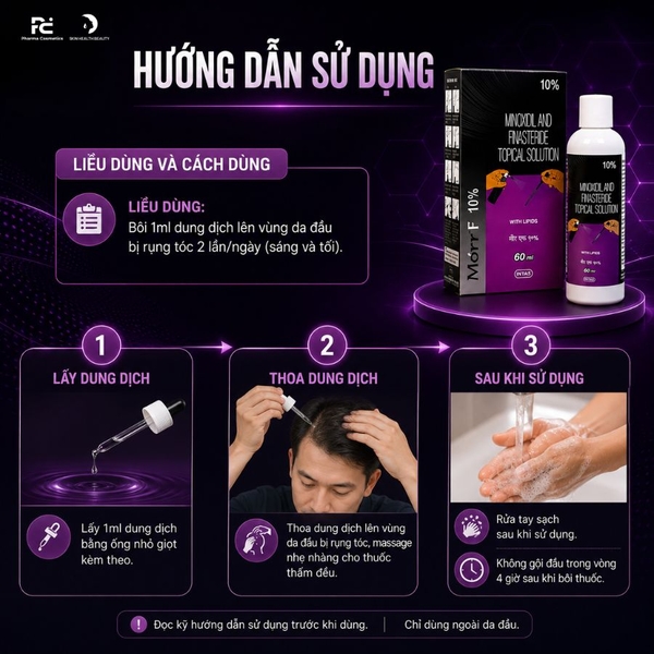 MORR F 10% MINOXIDIL AND FINASTERIDE TOPICAL SOLUTION / THUỐC ĐIỀU TRỊ CHỨNG HÓI ĐẦU Ở NAM GIỚI VÀ GIÚP KÍCH THÍCH MỌC TÓC