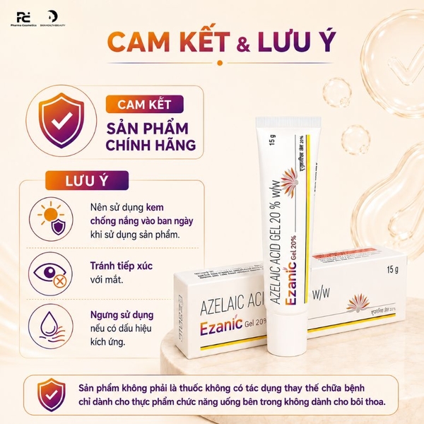 EZANIC GEL 20% AZELAIC ACID 15g / GEL TRỊ MỤN GIẢM THÂM