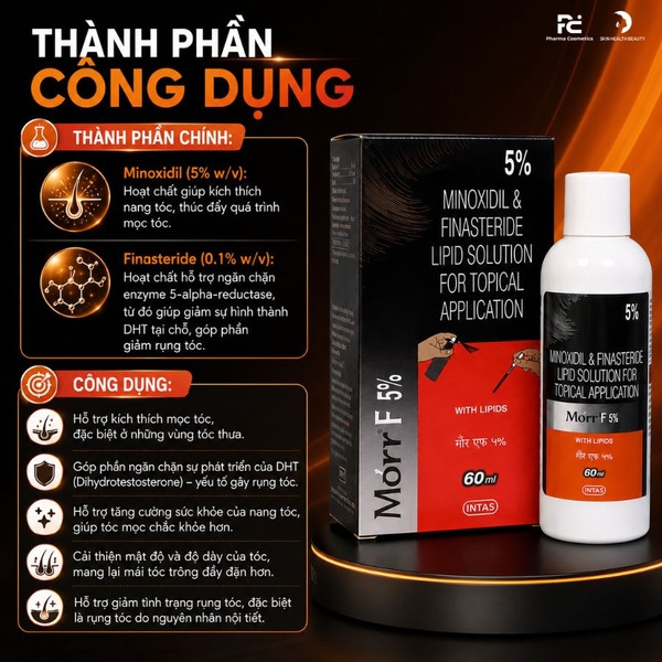 MORR F 5% BOTTLE OF SOLUTION WITH MINOXIDIL AND FINASTERIDE  / THUỐC XỊT TRỊ MỌC TÓC TRỊ HÓI