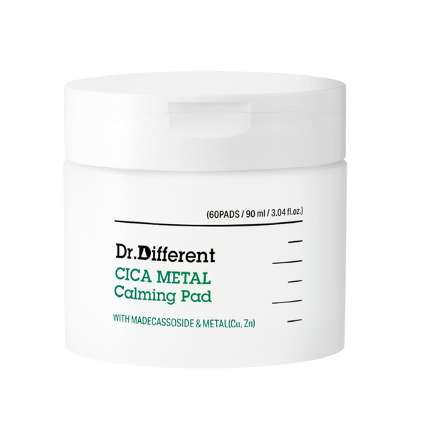 DR.DIFFERENT CICA METAL CALMING PAD – Bông Miếng Thấm Tinh Chất Rau Má Giúp Làm Dịu Da, Giảm Thô Ráp Và Cấp Ẩm Mịn Màng