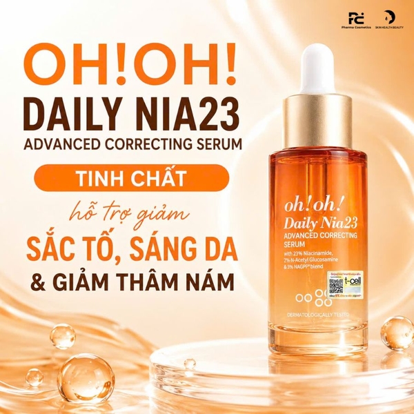 OH!OH! DAILY NIA23 ADVANCED CORRECTING SERUM TINH CHẤT SỬA CHỮA SẮC TỐ CHUYÊN SÂU, SÁNG DA & GIẢM THÂM NÁM 