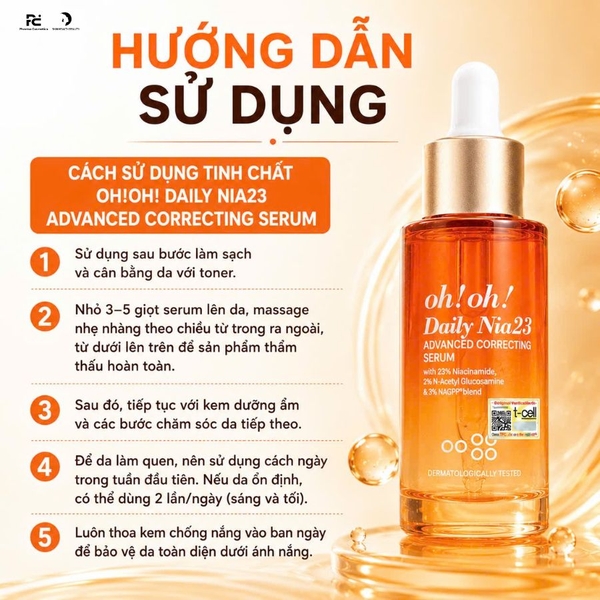 OH!OH! DAILY NIA23 ADVANCED CORRECTING SERUM TINH CHẤT SỬA CHỮA SẮC TỐ CHUYÊN SÂU, SÁNG DA & GIẢM THÂM NÁM 