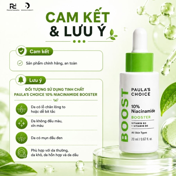 PAULA'S CHOICE 10% NIACINAMIDE BOOSTER: Tinh Chất Thu Nhỏ Lỗ Chân Lông & Làm Sáng Da Rạng Rỡ