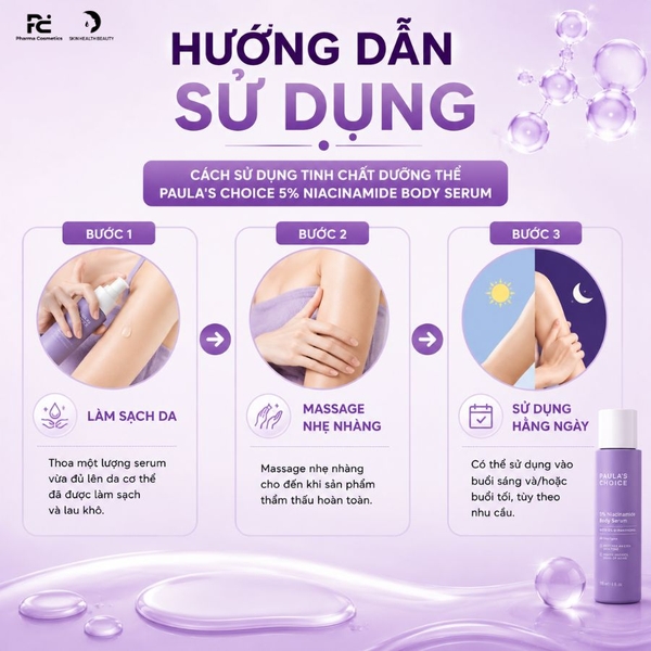 PAULA'S CHOICE 5% NIACINAMIDE BODY SERUM: Tinh Chất Dưỡng Thể Sáng Da, Giảm Thâm & Phục Hồi Toàn Diện Cho Cơ Thể