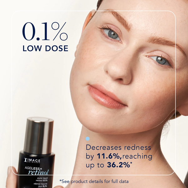 IMAGE Skincare AGELESS+ Retinol Pure Liquid Retinol 0.1%: Serum retinol tinh khiết 0.1% dành cho người mới bắt đầu, da nhạy cảm hoặc da hỗ hợp.