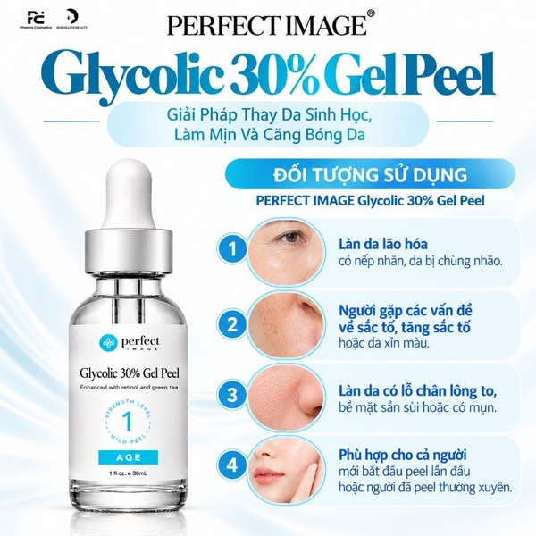 Perfect Image Glycolic 30% Gel Peel: Thay Da Sinh Học Trẻ Hóa, Làm Mịn Và Căng Bóng Da