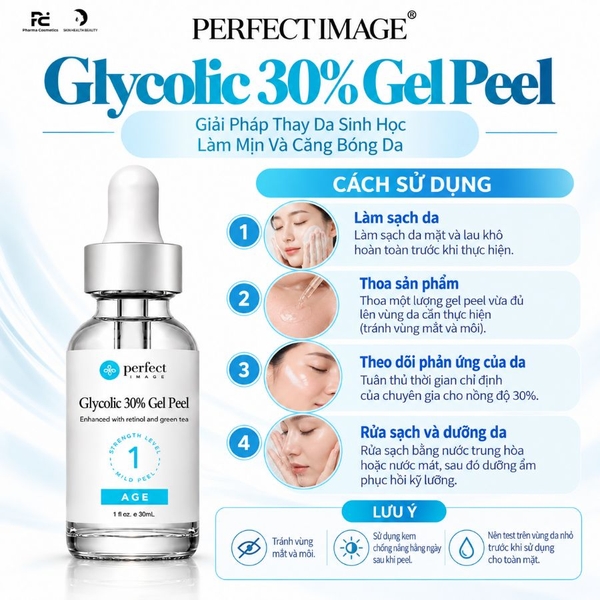 Perfect Image Glycolic 30% Gel Peel: Thay Da Sinh Học Trẻ Hóa, Làm Mịn Và Căng Bóng Da