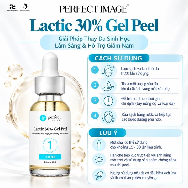 PERFECT IMAGE Lactic 30% Gel Peel: Giải Pháp Thay Da Sinh Học Làm Sáng, Trị Nám & Phục Hồi Độ Rạng Rỡ