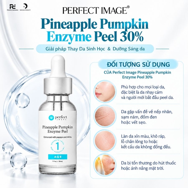 Perfect Image Pineapple Pumpkin Enzyme Peel 30%: Thay Da Sinh Học Chiết Xuất Dứa Và Bí Đỏ – Giải Pháp Trẻ Hóa & Dưỡng Sáng Toàn Diện