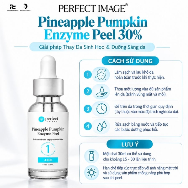 Perfect Image Pineapple Pumpkin Enzyme Peel 30%: Thay Da Sinh Học Chiết Xuất Dứa Và Bí Đỏ – Giải Pháp Trẻ Hóa & Dưỡng Sáng Toàn Diện