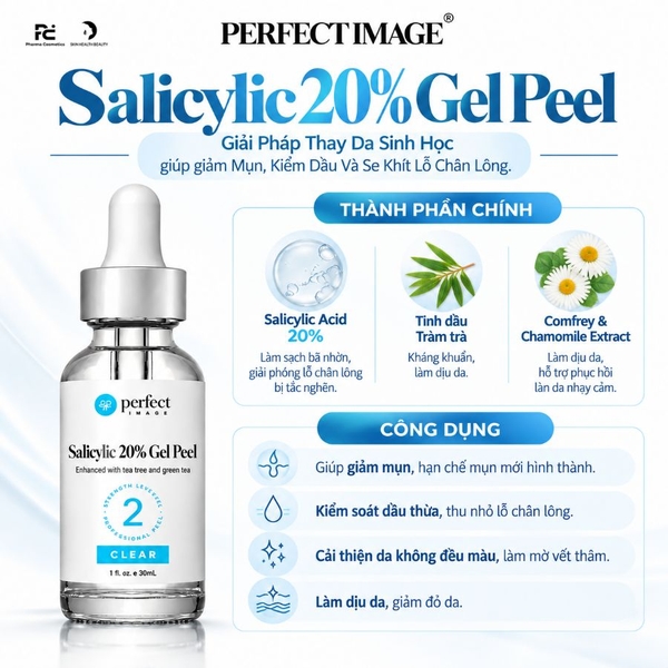 Perfect Image Salicylic 20% Gel Peel: Giải Pháp Thay Da Sinh Học Đặc Trị Mụn, Kiềm Dầu Và Se Khít Lỗ Chân Lông