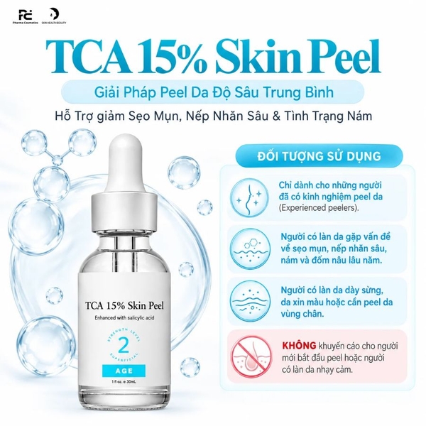 PERFECT IMAGE TCA 15% Skin Peel: Giải Pháp Peel Da Độ Sâu Trung Bình – Hỗ Trợ Điều Trị Sẹo Mụn, Nếp Nhăn Sâu & Nám Tình Trạng Nặng