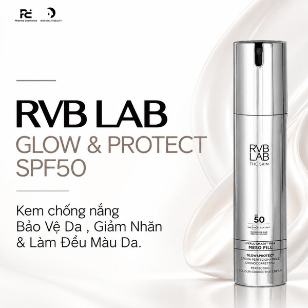 RVB LAB GLOW & PROTECT SPF50: Kem Bảo Vệ Da Hoàn Hảo 4 Trong 1 - Chống Nắng, Giảm Nhăn & Làm Đều Màu Da
