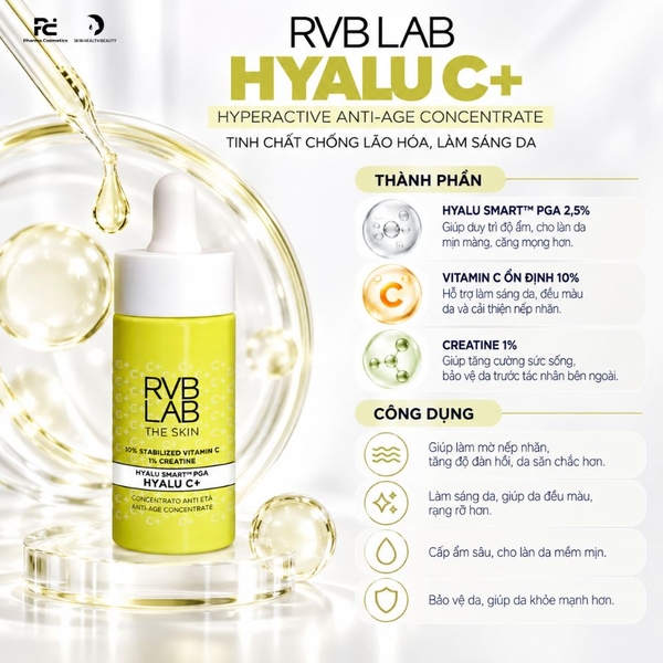 RVB LAB HYALU C+ HYPERACTIVE ANTI-AGE CONCENTRATE / TINH CHẤT CHỐNG LÃO HÓA, LÀM SÁNG DA