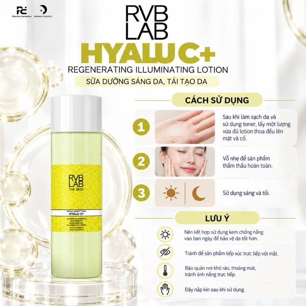 RVB LAB HYALU C+ REGENERATING ILLUMINATING LOTION / SỮA DƯỠNG SÁNG DA, TÁI TẠO DA