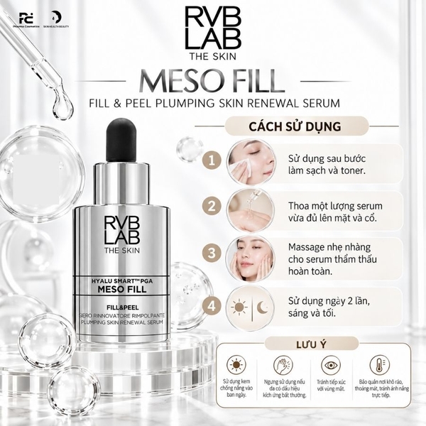 RVB LAB MESO FILL FILL & PEEL PLUMPING SKIN RENEWAL SERUM / SERUM TÁI TẠO DA TẦNG, CHỐNG LÃO HOÁ CHUYÊN SÂU 