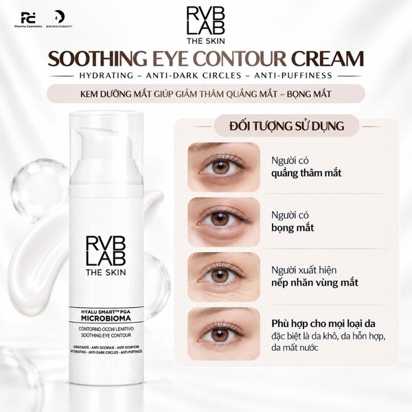 RVB LAB SOOTHING EYE CONTOUR CREAM HYDRATING – ANTI-DARK CIRCLES – ANTI-PUFFINESS / KEM DƯỠNG MẮT ĐIỀU TRỊ THÂM QUẦNG – BỎNG MẮT – CHÂN CHIM