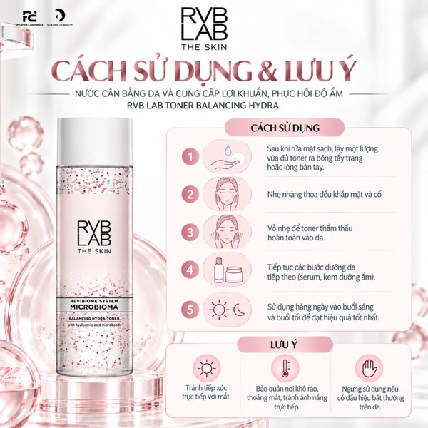 RVB LAB TONER BALANCING HYDRA / NƯỚC CÂN BẰNG DA VÀ CUNG CẤP LỢI KHUẨN, PHỤC HỒI ĐỘ ẨM 