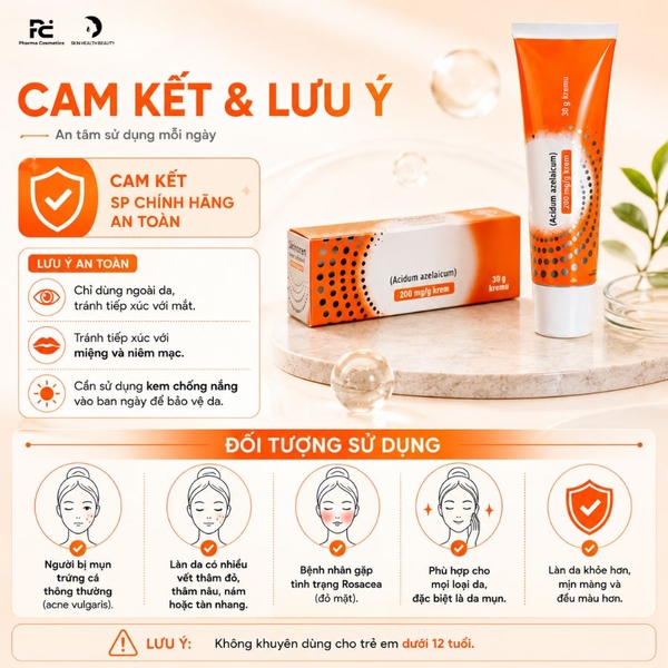 Skinoren Acidum Azelaicum: Kem Trị Mụn, Mờ Thâm & Điều Trị Rosacea Chuyên Sâu
