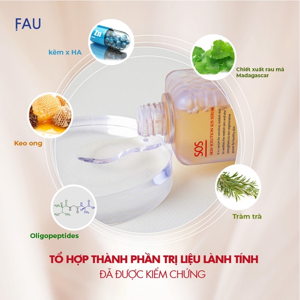 FAU Skin Solution SOS Serum – Tinh Chất Dịu Nhẹ Hỗ Trợ Phục Hồi Và Nuôi Dưỡng Làn Da Nhạy Cảm