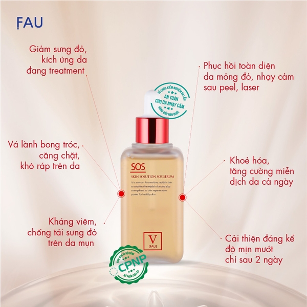FAU Skin Solution SOS Serum – Tinh Chất Dịu Nhẹ Hỗ Trợ Phục Hồi Và Nuôi Dưỡng Làn Da Nhạy Cảm