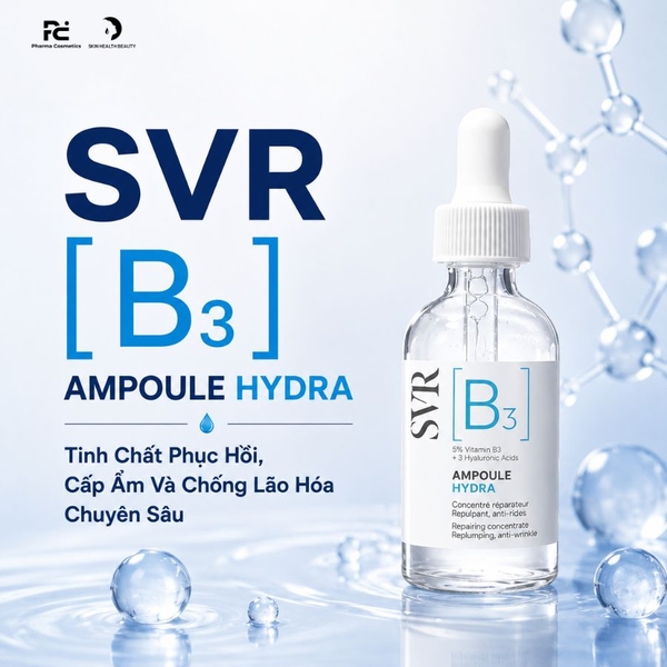 SVR [B3] Ampoule Hydra: Tinh Chất Phục Hồi, Cấp Ẩm Và Chống Lão Hóa Chuyên Sâu