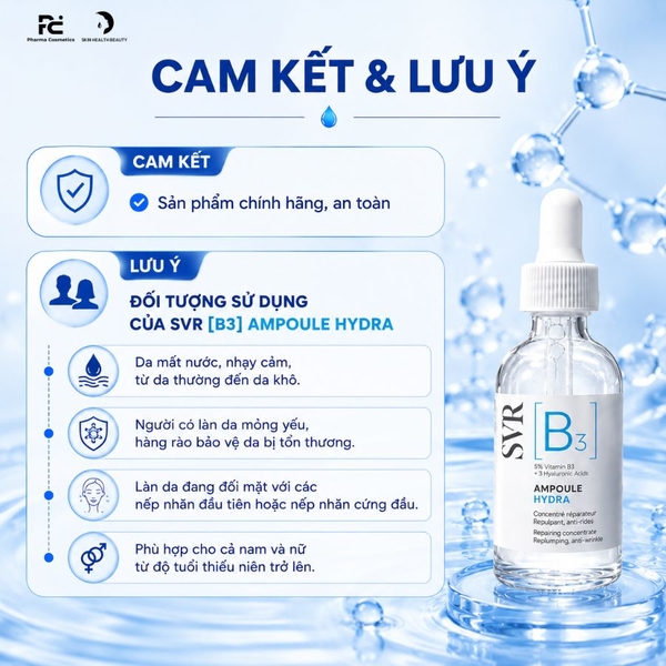 SVR [B3] Ampoule Hydra: Tinh Chất Phục Hồi, Cấp Ẩm Và Chống Lão Hóa Chuyên Sâu