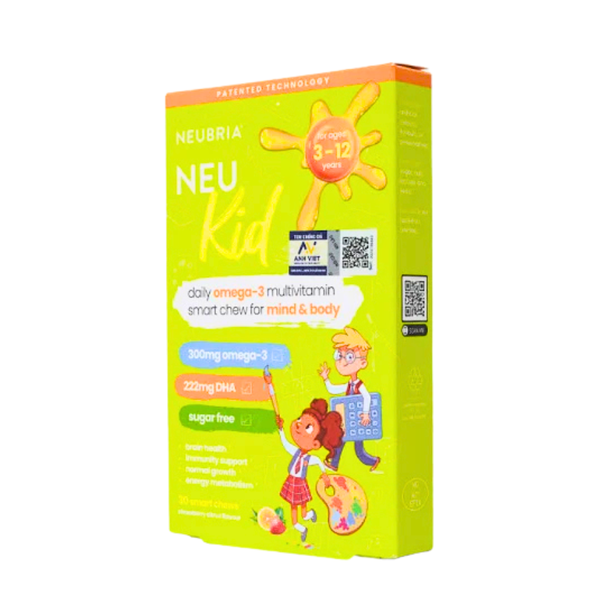 NEUBRIA NEU KID: Kẹo Dẻo Bổ Sung Vitamin & Omega-3 - Hỗ Trợ Trí Não & Tăng Cường Sức Đề Kháng Cho Trẻ