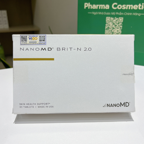 NANOMD BRIT-N 2.0 / VIÊN UỐNG TRẮNG DA GIÚP LÀN DA SÁNG KHỎE TỰ NHIÊN (THUẦN CHAY))