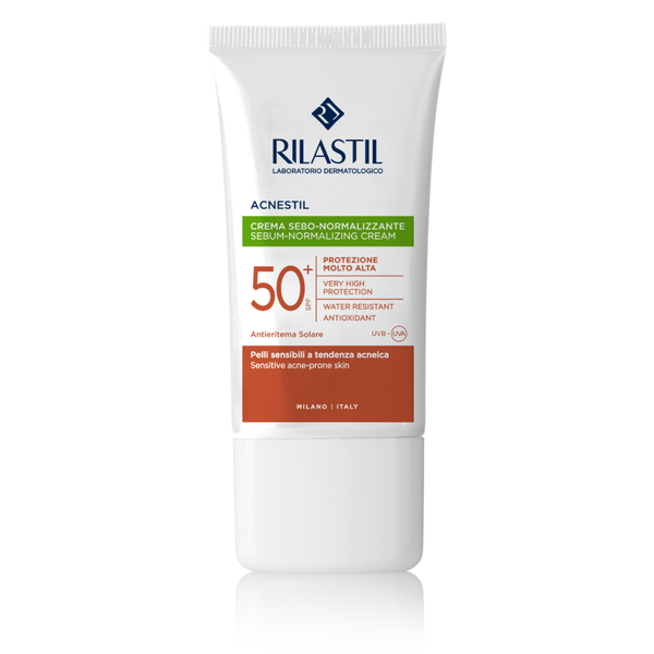 RILASTIL ACNESTIL SEBUM-NORMALISING CREAM SPF 50+: Kem Chống Nắng Kiềm Dầu, Đặc Trị Mụn & Chống Oxy Hóa