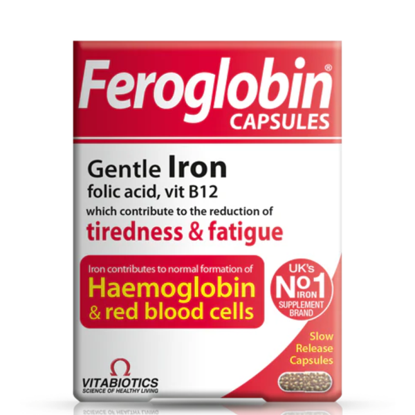 Vitabiotics Feroglobin Capsules – Viên Sắt Giải Phóng Chậm, Êm Dịu Với Dạ Dày Cho Người Lớn Và Mẹ Bầu