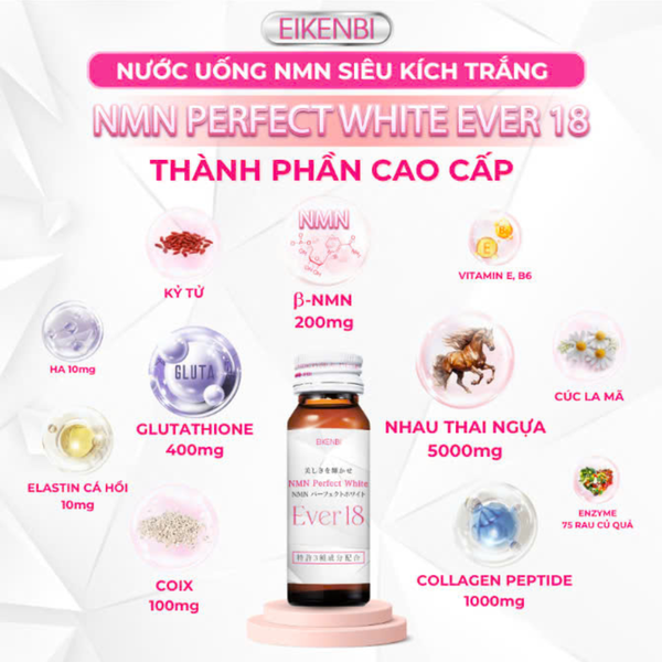 EIKENBI NMN PERFECT WHITE EVER / NƯỚC UỐNG SIÊU KÍCH TRẮNG