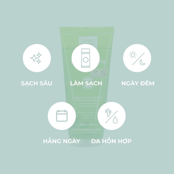 MARTIDERM ACNIOVER PURIFYING GEL / SỮA RỬA MẶT CHO DA DẦU MỤN