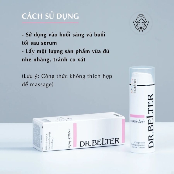 DR.BELTER COUPEROSIS HYDROPROTECTIVE CREAM / KEM DƯỠNG ẨM ĐIỀU TRỊ CHO DA NHẠY CẢM , MỤN ĐỎ VÀ GIÃN MAO MẠCH