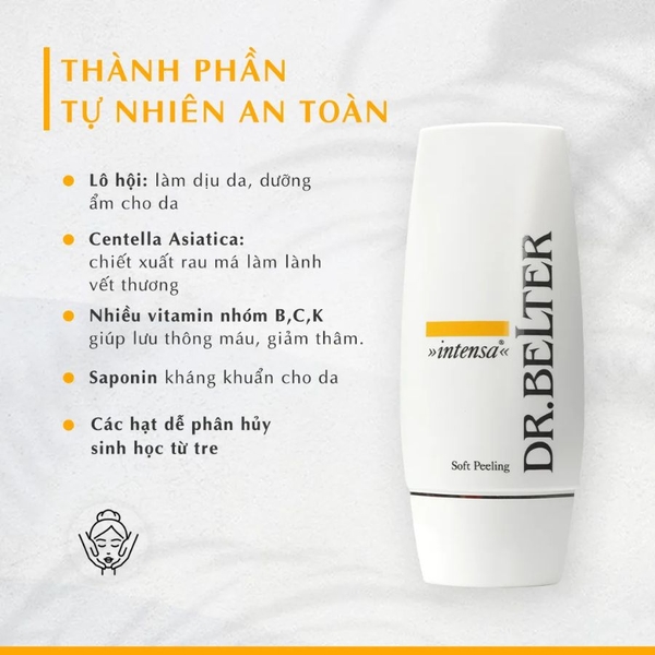 DR.BELTER INTENSA SOFT PEELING / GEL TẨY DA CHẾT CÓ HẠT DÀNH CHO DA THƯỜNG, DA KHỎE