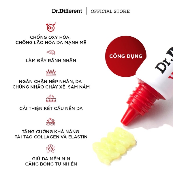 DR.DIFFERENT VITALIFT – A FORTE / KEM DƯỠNG CHỐNG LÃO HÓA, MỜ NẾP NHĂN, TĂNG ĐỘ ĐÀN HỒI, GIẢM CHẠY XỆ