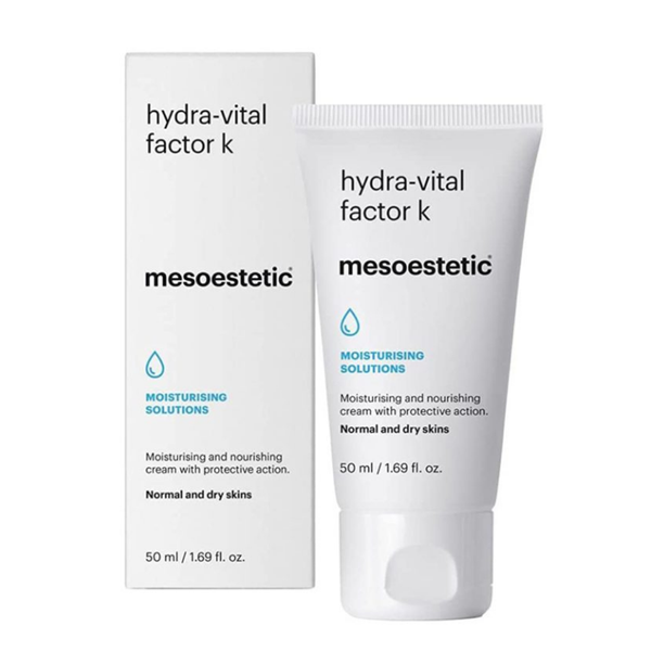 Mesoestetic Hydra-Vital Factor K: Kem Dưỡng Ẩm Chuyên Sâu & Phục Hồi Hàng Rào Bảo Vệ Da Cho Da Thường & Da Khô