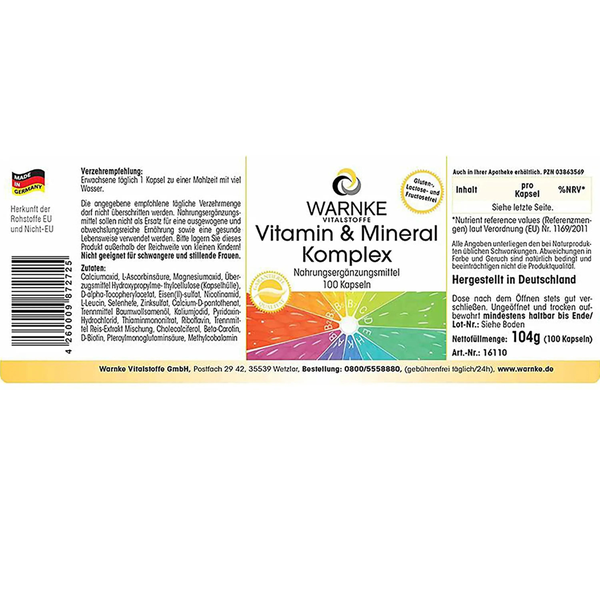 WARNKE Vitamin & Mineral Komplex – Giải Pháp Bổ Sung Đa Vi Chất Chuẩn Dược Phẩm Đức