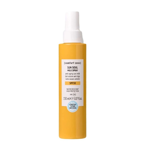COMFORT ZONE SUN SOUL MILK SPRAY SPF30: Kem Chống Nắng Toàn Thân Chống Lão Hóa, Bảo Vệ Da & Môi Trường