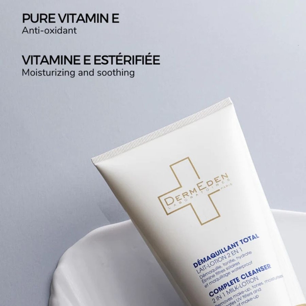 DERMEDEN COMPLETE CLEANSER 2 IN 1 MILK LOTION: Sữa Rửa Mặt & Tẩy Trang Toàn Diện Cho Mặt Và Mắt