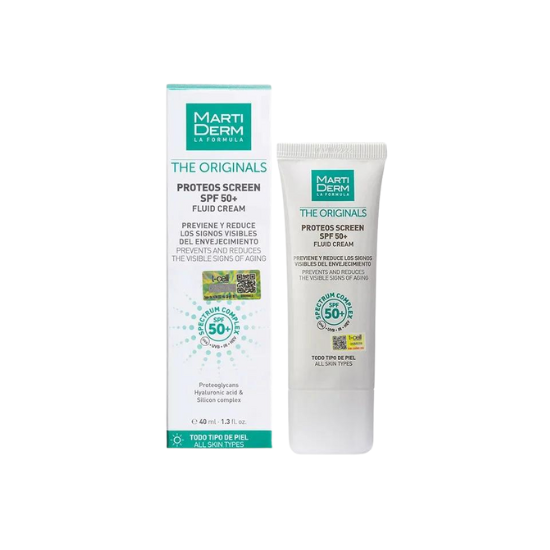 MARTIDERM THE ORIGINALS PROTEOS SCREEN SPF50+ FLUID CREAM KEM CHỐNG NẮNG PHỔ RỘNG TOÀN DIỆN NGỪA LÃO HÓA, PHÒNG CHỐNG NÁM QUAY LẠI