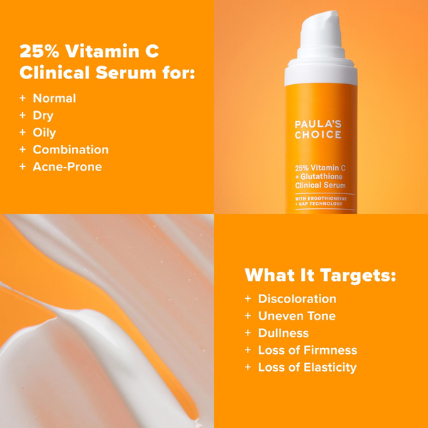 Paula's Choice 25% Vitamin C + Glutathione Clinical Serum: Đỉnh Cao Mờ Nám & Trắng Sáng Da