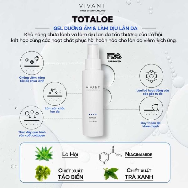 Vivant Totaloe Calming And Hydrating Gel – Giải Pháp Làm Dịu Và Phục Hồi Da Toàn Diện