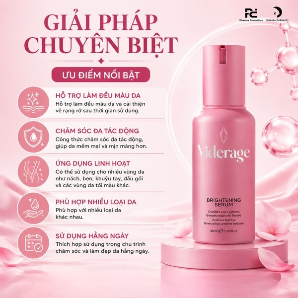 Viderage Brightening Serum: Tinh Chất Làm Sáng, Giảm Thâm Sạm & Trẻ Hóa Vùng Kín Cao Cấp