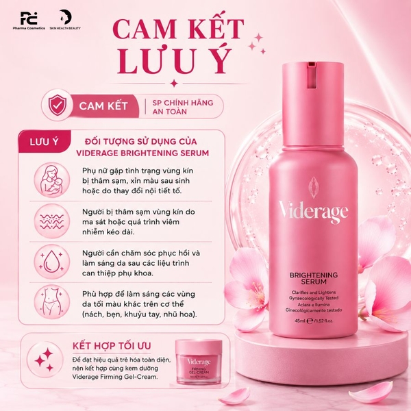 Viderage Brightening Serum: Tinh Chất Làm Sáng, Giảm Thâm Sạm & Trẻ Hóa Vùng Kín Cao Cấp