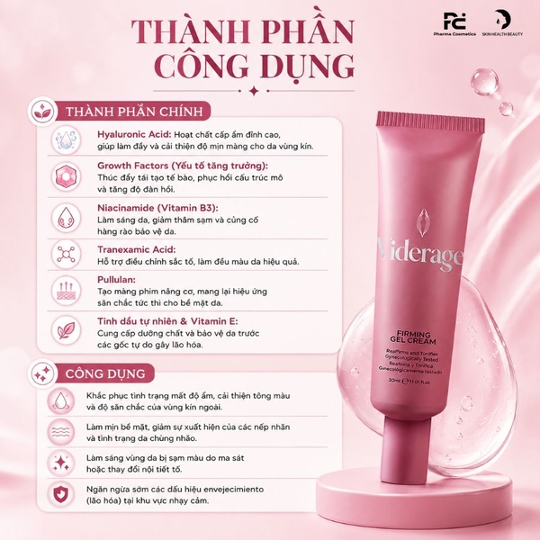 Viderage Firming Gel-Cream: Kem Dưỡng Phục Hồi, Làm Săn Chắc & Trẻ Hóa Vùng Kín Chuyên Sâu